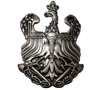 Orzełek metalowy na czapkę rogatywkę OSP